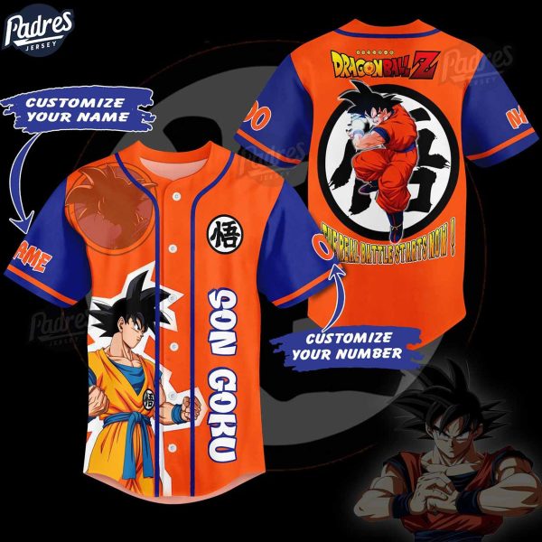 Custom Son Goku Dragon Ball Z Baseball Jersey Style 1