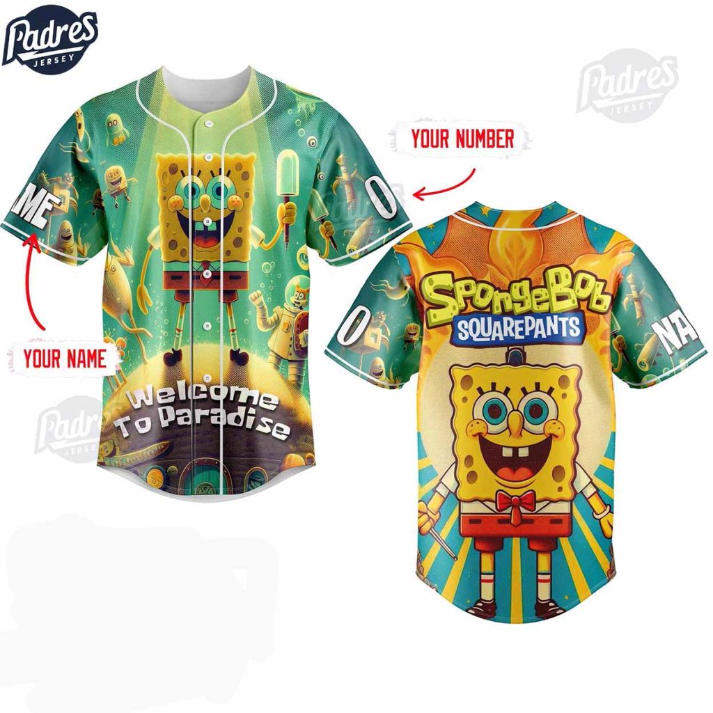 Custom Spongebob Squarepants Cartoon Baseball Jersey