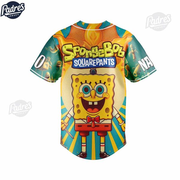 Custom Spongebob Squarepants Cartoon Baseball Jersey 3