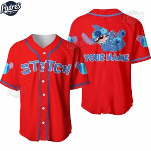 Custom Stitch Disney Red Baseball Jersey Style 1