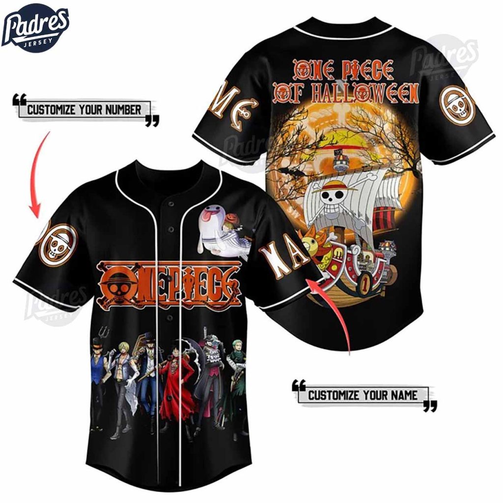 Custom Straw Hat Pirates One Piece Halloween Baseball Jersey