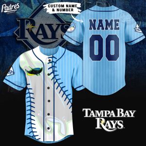 Custom Tampa Bay Rays Blue Baseball Jersey 1