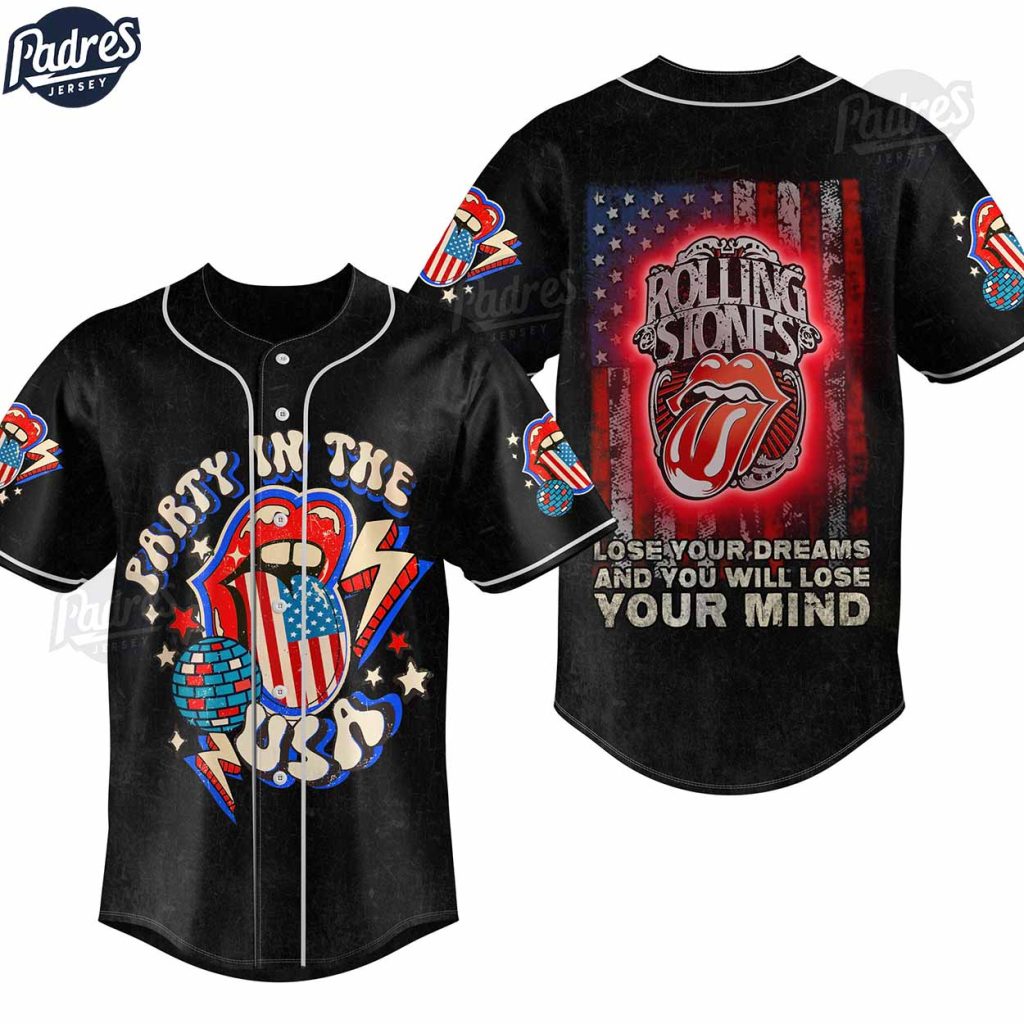 Custom The Rolling Stones Party In The USA Baseball Jersey