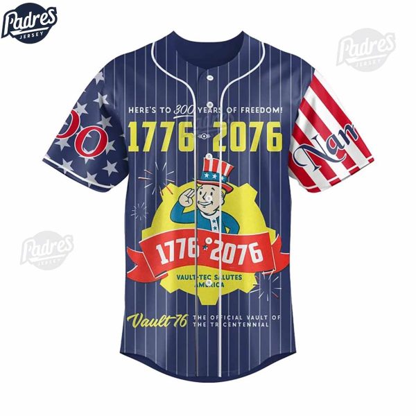 Fallout Celebrate 300 Years Of FREEDOM With Vault Tec Baseball Jersey 2
