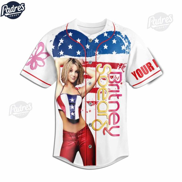Happy 4th Of July Britney Spears USA Custom Baseball Jersey 2