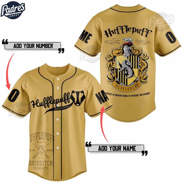 Hufflepuff Quidditch Harry Potter Custom Baseball Jersey 2