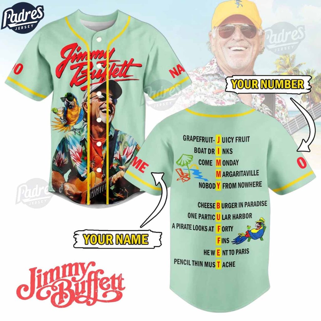 Music Jimmy Buffett Albums Custom Baseball Jersey