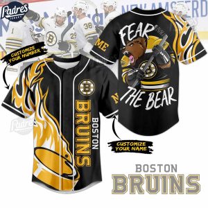 NHL Boston Bruins Fear The Bear Baseball Jersey 1