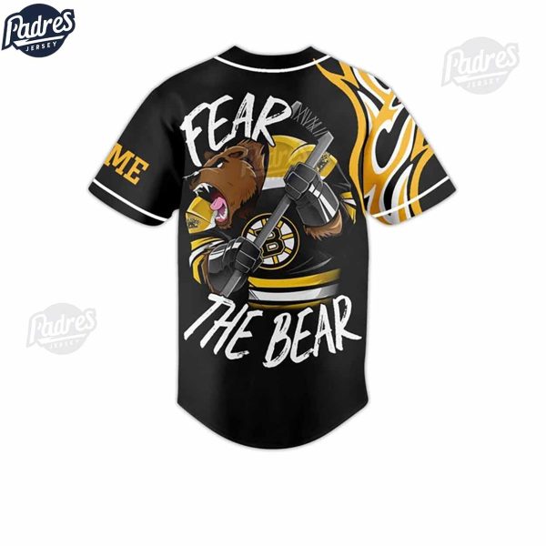NHL Boston Bruins Fear The Bear Baseball Jersey 2