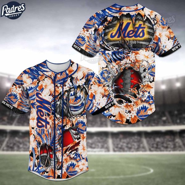 New York Mets Skeleton Baseball Jersey 1