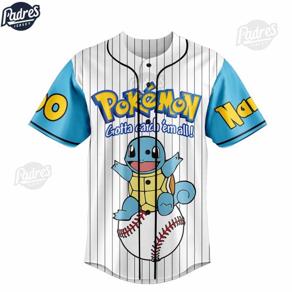 Pokemon Squirtle Custom Baseball Jersey 3
