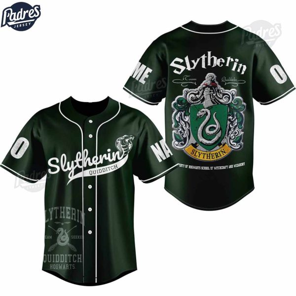 Slytherin Quidditch Harry Potter Custom Baseball Jersey 2
