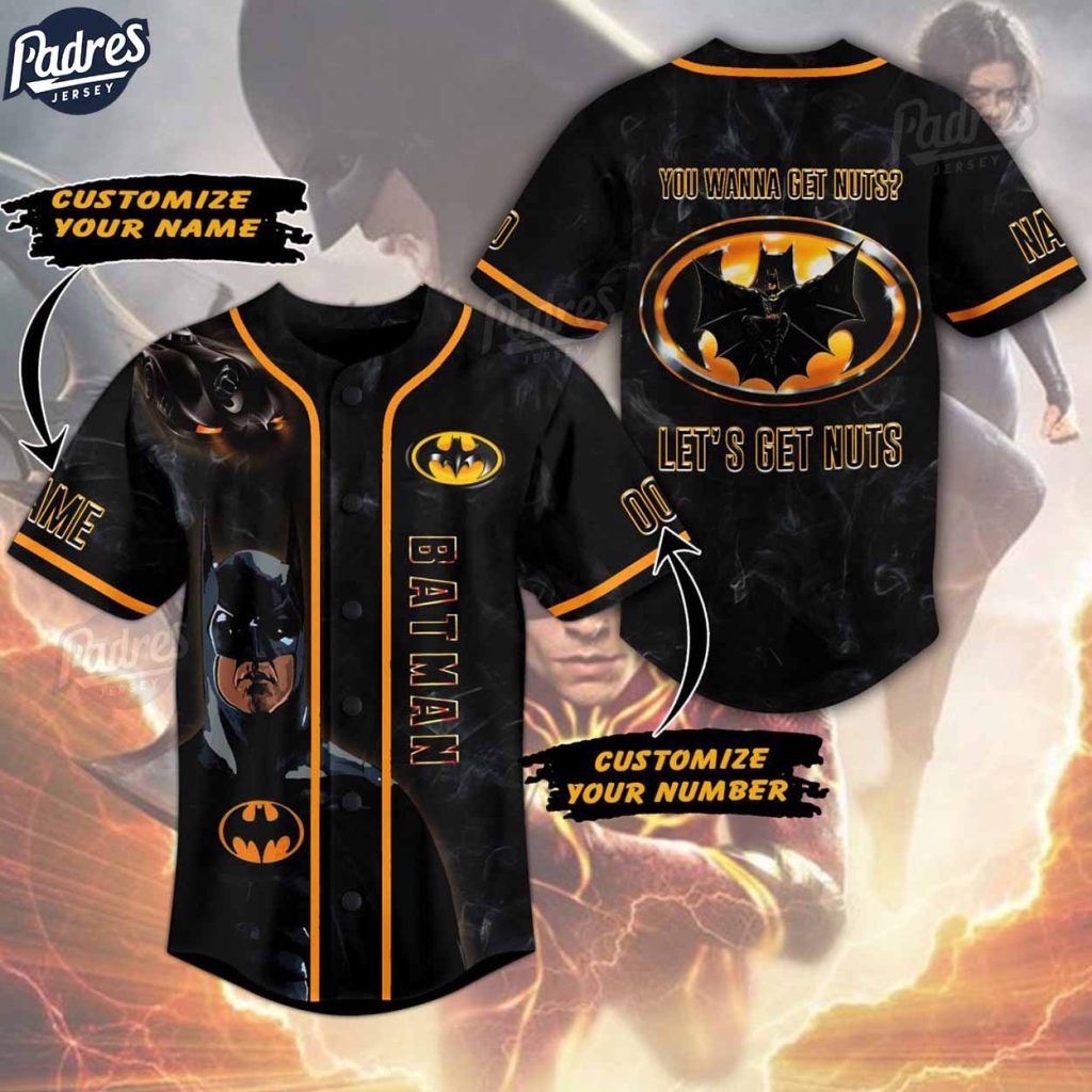 Custom Batman You Wanna Get Nuts Baseball Jersey