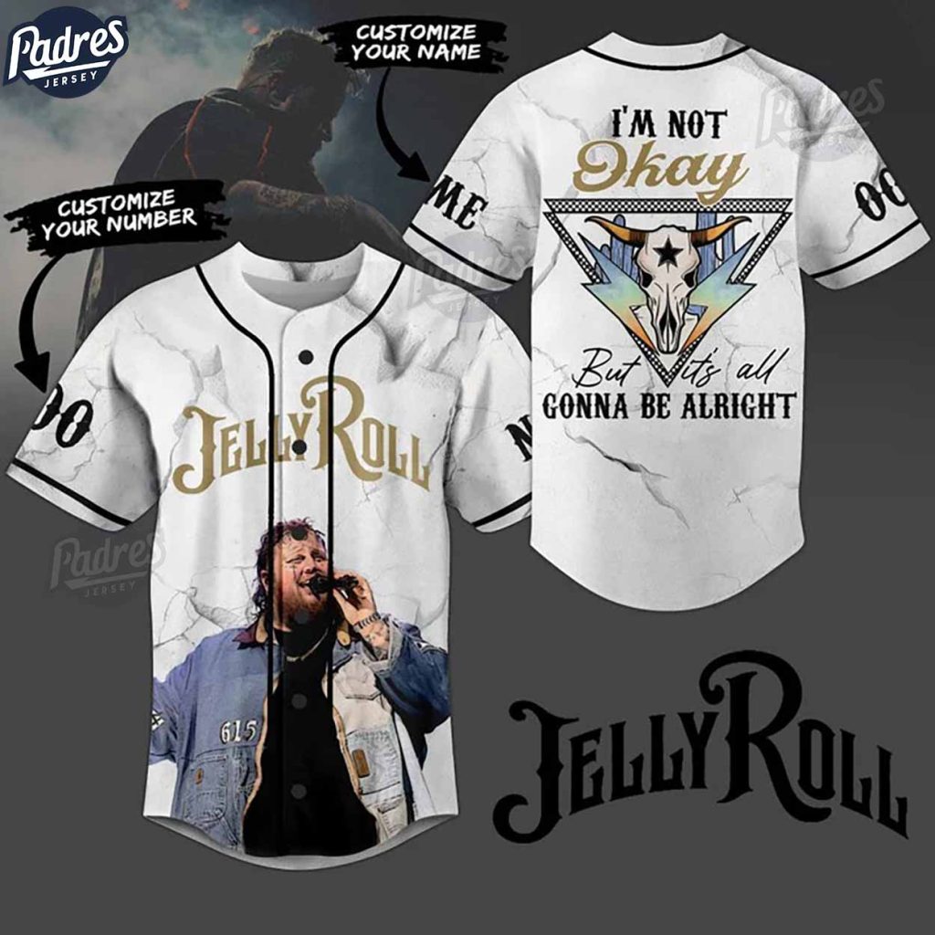 Jelly Roll I Am Not Okay Custom Baseball Jersey