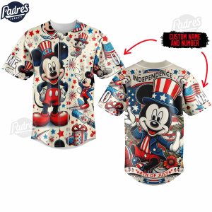 4th Of July Independence day Mickey Mouse Custom Baseball Jersey 1