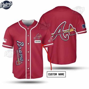 Atlanta Braves Custom Red Baseball Jersey Style 1