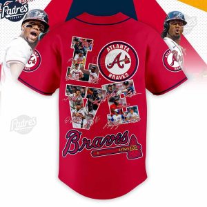 Atlanta Braves Personalized Red Baseball Jersey 1