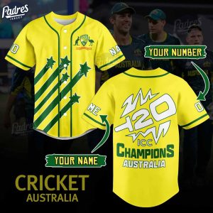 Australian Cricket Team Champions ICC World Cup Custom Baseball Jersey 1