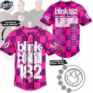 Blink 182 One More Time Pink Baseball Jersey Style 1
