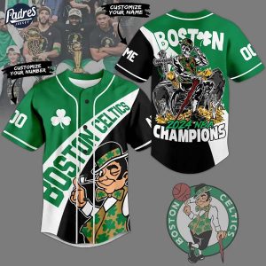 Boston Celtics 2024 NBA Champions Custom Baseball Jersey 1