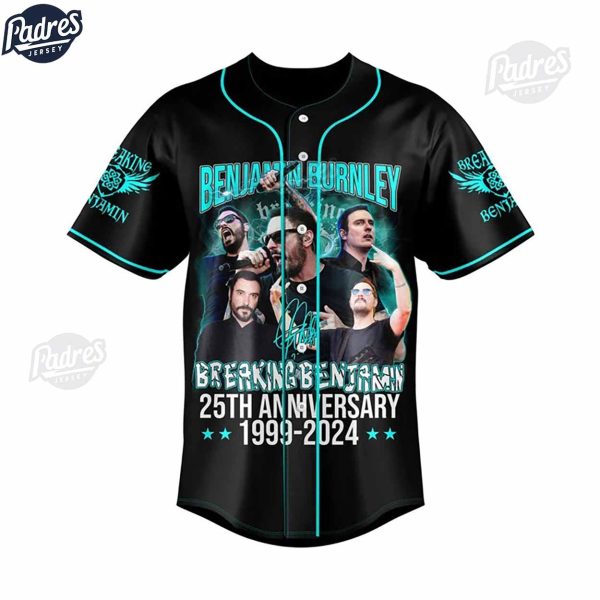 Custom 25Th Anniversary 1999 2024 Breaking Benjamin Baseball Jersey 2