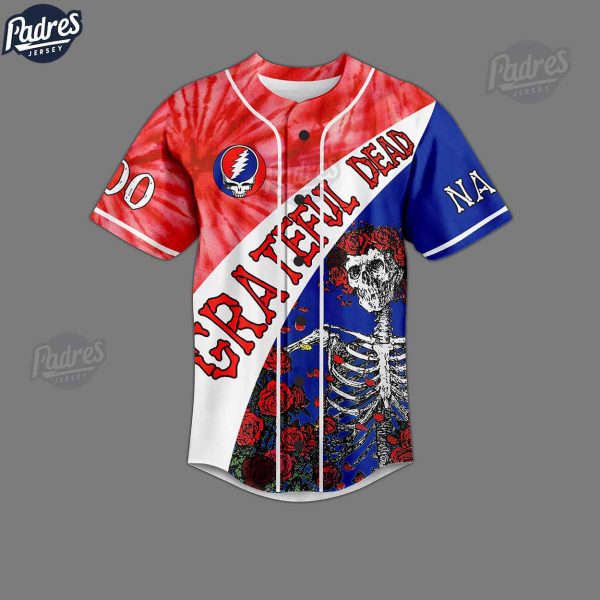 Custom 4th Of July Grateful Dead Wave That Flag Wave It Wide And High Baseball Jersey 2