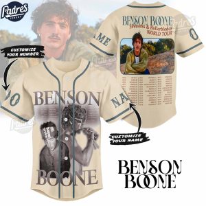Custom Benson Boone World Tour Baseball Jersey 1