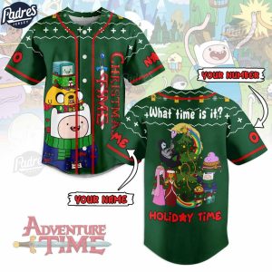 Custom Christmas Adventure Time Baseball Jersey 1