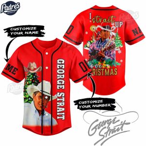 Custom Christmas George Strait Baseball Jersey Style 1