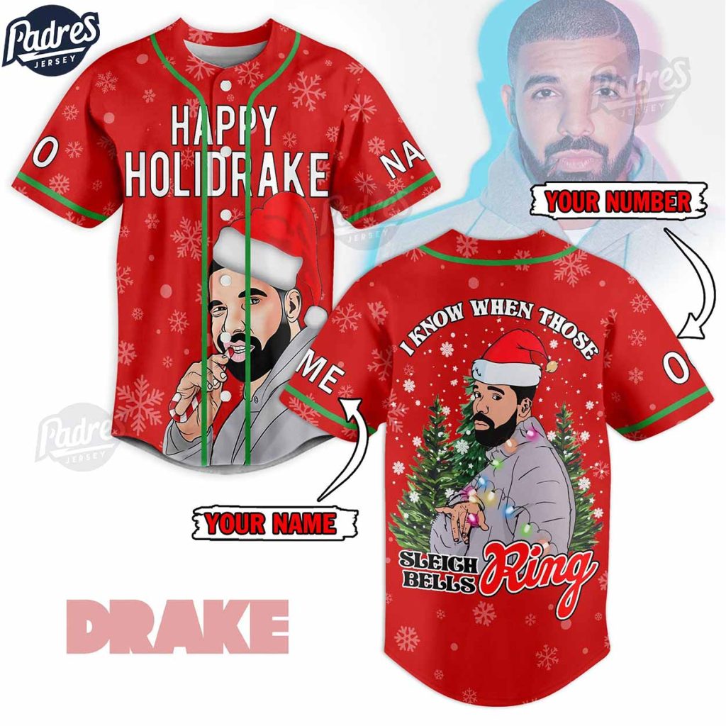 Custom Christmas Happy Holi Drake Baseball Jersey