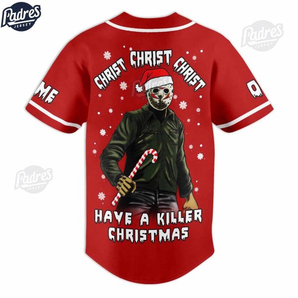 Custom Christmas Jason Voorhees Baseball Jersey Style 2