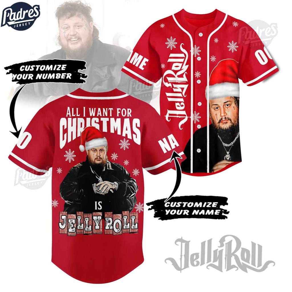 Custom Christmas Jelly Roll Baseball Jersey
