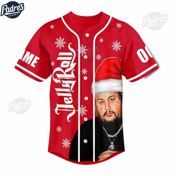 Custom Christmas Jelly Roll Baseball Jersey 2