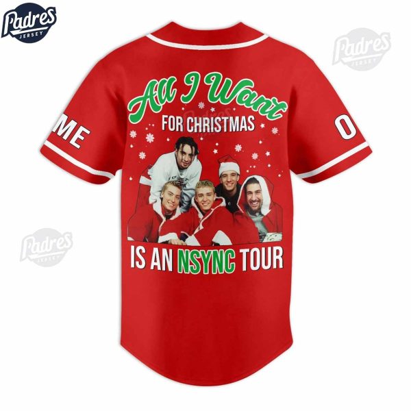 Custom Christmas NSYNC Tour Baseball Jersey 3