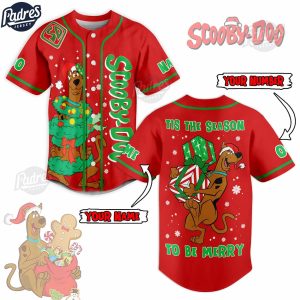 Custom Christmas Scooby-Doo Tis The Season To Be Merry Baseball Jersey