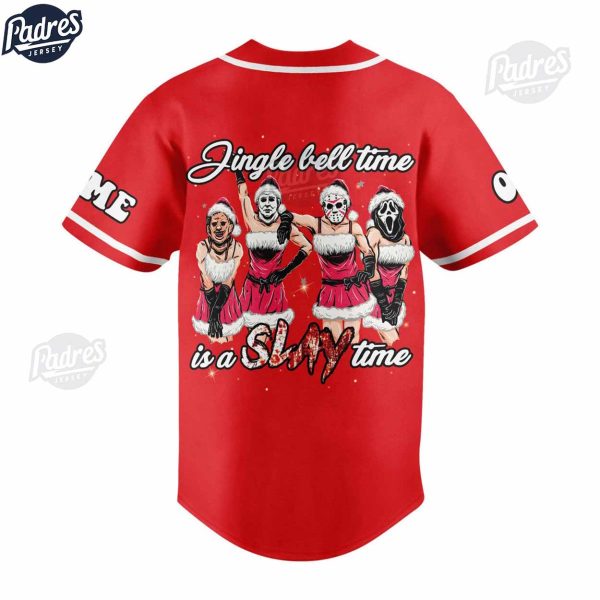 Custom Christmas Scream Santa Where Are You At Baseball Jersey 3