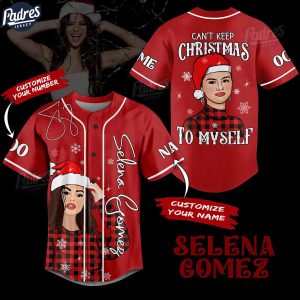 Custom Christmas Selena Gomez Baseball Jersey 1