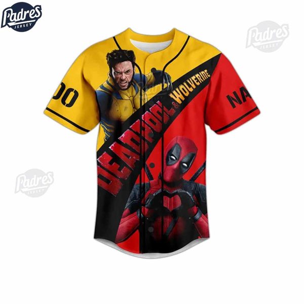 Custom Deadpool Wolverine Baseball Jersey Style Gift 3