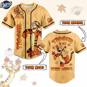Custom Disney Tigger Is My Spirit Animal Winnie The Pooh Baseball Jersey 1