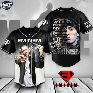 Custom Eminem The Truth Is You Don't Know What Is Going To Happen Tomorrow Life Is A Crazy Ride And Nothing Is Guaranteed Baseball Jersey 1