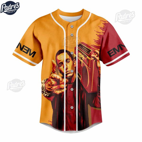 Custom Eminem Yesterday Is Over Just Gonna Stand There And Watch You Lie Baseball Jersey 3