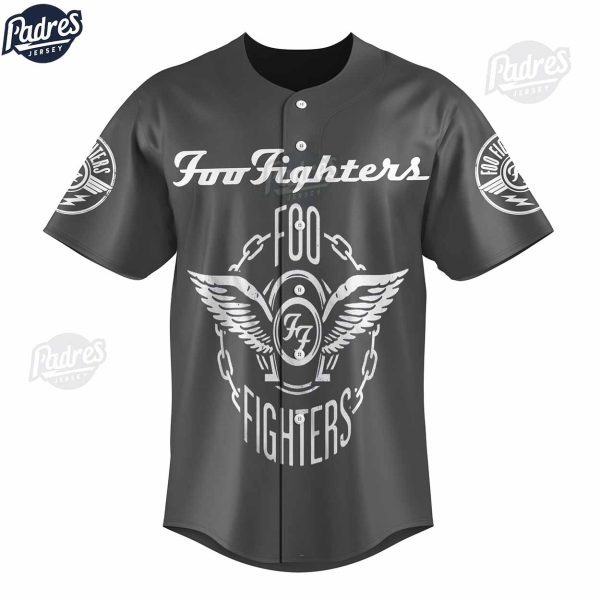 Custom Foo Fighter Grey Baseball Jersey Style 2