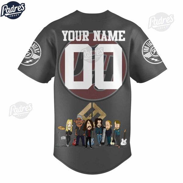 Custom Foo Fighter Grey Baseball Jersey Style 3