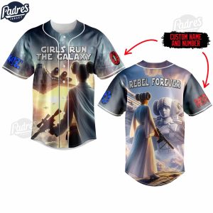 Custom Girl Run The Galaxy Star Wars Baseball Jersey 1