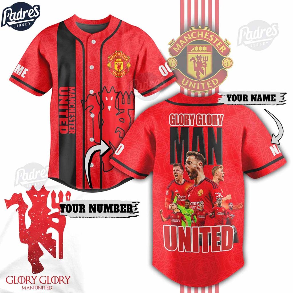 Custom Glory Glory Man United Baseball Jersey Style