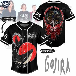 Custom Gojira Silvera Music Baseball Jersey 1