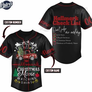 Custom Hallmark Christmas Movie Watching Shirt Baseball Jersey 1