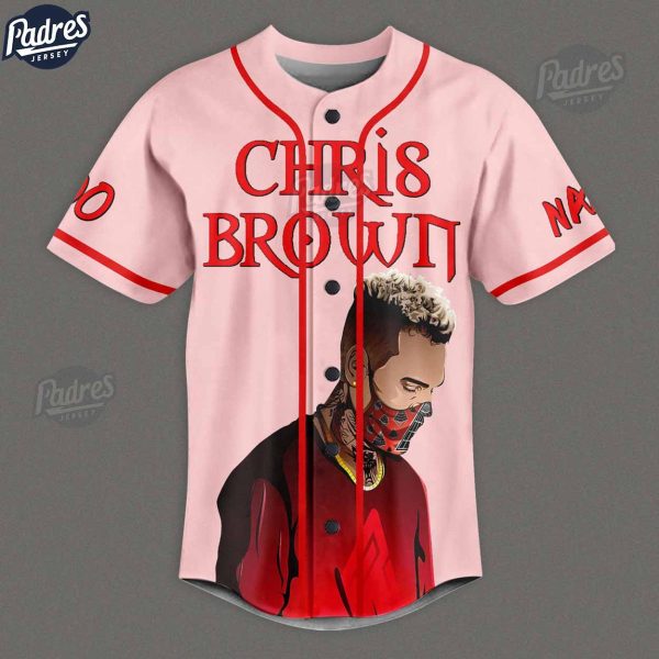 Custom Happy Valentine Chris Brown Baseball Jersey 3