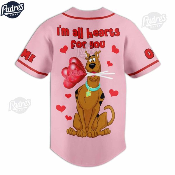 Custom Happy Valentine Scooby Doo Baseball Jersey 2