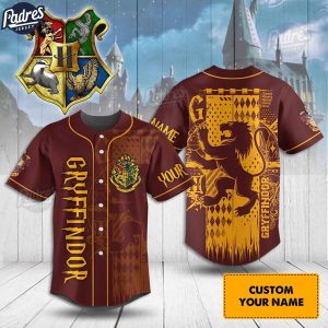 Custom Harry Potter Gryffindor House Baseball Jersey Summer 1